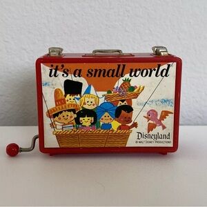 Disneyland It's a Small World Vintage Disney Red Music Box